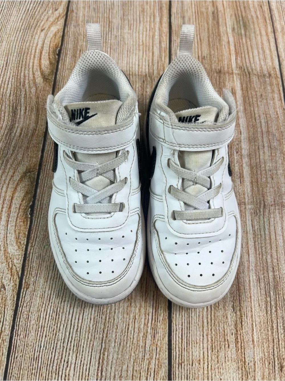 Nike Court Low Toddler White Black Size 9C Shoes DV5458-104
